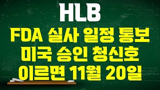 HLB 에이치엘비 주가전망 FDA BIMO 실사 일정 통보 FDA 승인 기간 완전 단축 리보세라닙 미 승인 청신호 이르면 11월 20일 신약허가 [upl. by Erdied]