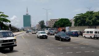 Law School Bus Stop on Victoria Island in Lagos Megacity [upl. by Sanger149]