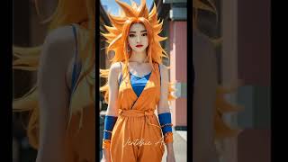 Dragon Ball Songoku Female Cosplay Ai Version shorts anime manga ai [upl. by Sivrahc809]