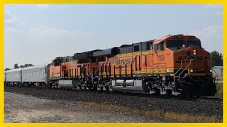 A BNSF OCS amp A Foreign NS Leader at Flora RD  Spokane Sub Trains  81024 [upl. by Lilias]