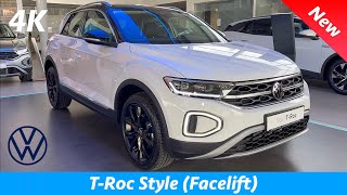 VW TRoc Style 2022  FIRST look in 4K  Facelift Exterior  Interior details Price [upl. by Nosemaj]