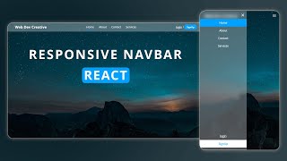 How To Create a Responsive Navbar with Sidebar using ReactJs  Step By Step Tutorial [upl. by Ellerey414]