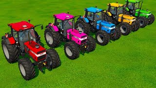 TRANSPORTING PIXAR CARS amp FRUITS WITH COLORED amp JOHN DEERE vs CLAAS vs TRACTORS  BeamNGdrive [upl. by Turrell]