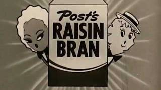 1950s Raisin Bran Commercial featuring Maisie the Raisin and Jake The Flake [upl. by Aicitel]