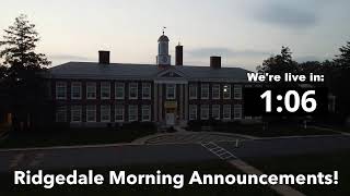 Ridgedale Middle School Morning Announcements  11223 [upl. by Syman]