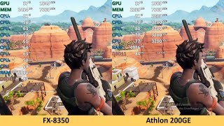 AMD Athlon 200GE vs FX8350  Fortnite Battle Royale  Gameplay Benchmark Test Fortnite Season 7 [upl. by Krista]