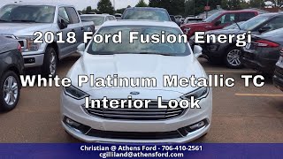 2018 Ford Fusion Energi Titanium  White Platinum Metallic TriCoat  Interior Look [upl. by Rosane]