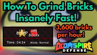 Doomspire Defense Solo Guide On How To grind Bricks Easily [upl. by Nhguavahs226]