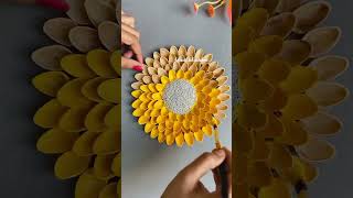 Pista shell craft ideas Sunflower wall hanging youtubeshorts shorts wallhanging trending [upl. by Okika140]