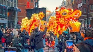 London’s Chinese New Year GRAND PARADE 2023 in Chinatown for Year of the Rabbit  4K HDR 60FPS [upl. by Andromeda]