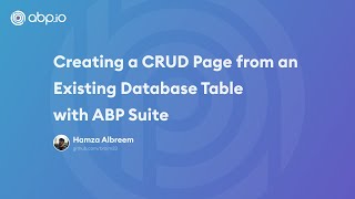 ABP Suite — Generating CRUD Pages From Existing Database Tables [upl. by Mohn]