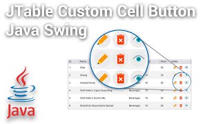 JTable Custom Cell Button Action using Java Swing [upl. by Ballman]