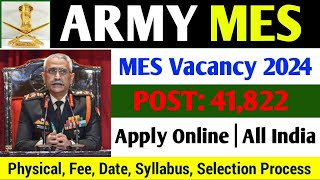 ARMY MES Vacancy 2024  army mes recruitment 2024 apply online  army mes vacancy 2024 apply date [upl. by Shererd]