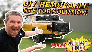 Building a DIY removable floor with fridge slide in our Next Gen Ranger ute tub tray  its easy [upl. by Nortal]