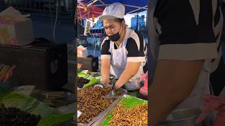 Fight For Life Thai Lady Selling Fried Insects Thai Street Food [upl. by Dranik]