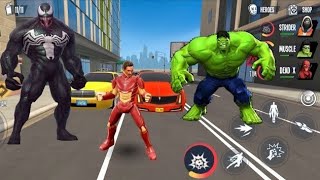 Hulk Spiderman Captain America Ironman  Marvel  Avengers  Spider Fighter 3 [upl. by Aerdied]