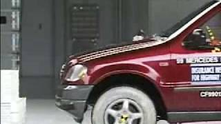 Crash Test 19992005 Mercedes Benz ML 320 Class Frontal Offset IIHS [upl. by Sitruc]