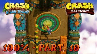 Crash Bandicoot  N Sane Trilogy  100 Walkthrough Part 10 Native Fortress [upl. by Player]