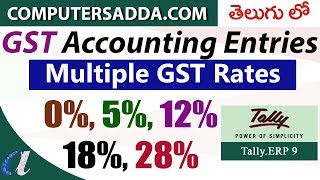 Multiple GST Rates Accounting Entries in Tally  03 Telugu  Purchase Sales  computersaddacom [upl. by Morena691]