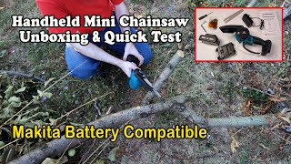 Violeworks 6inch Mini Chainsaw w 2 Batteries  Unboxing and Quick Test [upl. by Rains22]