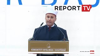 Fitër Bajrami besimtarët falin namazin në Sheshin Skënderbej Kreu i KMSH Është ditë TOLERANCE [upl. by Trinee]