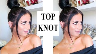 HOW TO TOP KNOT HAIR TUTORIAL [upl. by Simaj609]