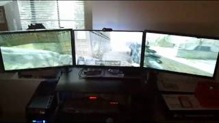 Nvidia Surround with triple 27 inch monitors and MW3 5760x1080 [upl. by Stuckey]