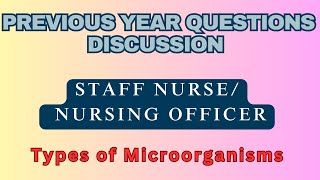 Previous Year Questions discussion for Nursing Officer  Staff Nurse  Normal Flora Microorganism [upl. by Dub785]