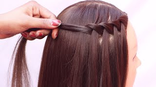 new waterfall hairstyle  easy hairstyle  open hairstyle  hairstyle [upl. by Dennie]