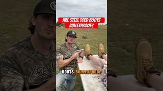 Bulletproof testing steel toed boots [upl. by Ibbison]