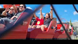 Road Runner Roller Coaster  Movie World  Gold Coast [upl. by Yelloh922]