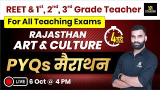 REET amp 1st 2nd amp 3rd Grade amp All Teaching Exams  Raj Art amp Culture  Marathon Class  Kailash Sir [upl. by Aciras]