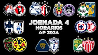 HORARIOS CANALES Y FECHAS DONDE VER LA JORNADA 4  LIGA MX APERTURA 2024 [upl. by Stortz647]