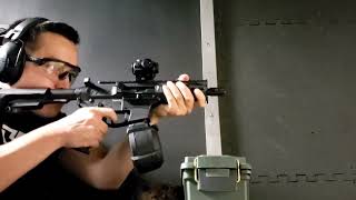 First shots CMMG Banshee Gen2 9mm with Magpul D50 Glock PCC drum magazine function test Part 22 [upl. by Ecargyram]