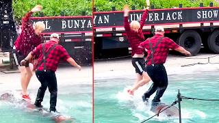 Ozzy Man Reviews Lumberjack Log Rolling [upl. by Notsuh274]