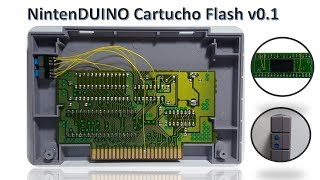 NintenDUINO Cartucho Flash v01 4MB HIROM 64K SRAM [upl. by Yentuoc908]