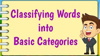 Classifying Words into Basic Categories with Activity [upl. by Aihsoek]