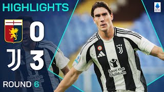 GENOAJUVENTUS 03  HIGHLIGHTS  Vlahovic ends scoring drought with a brace  Serie A 202425 [upl. by Nadnerb]