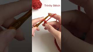 LEFT HANDED Crochet Stitch Tutorial Trinity Stitch crochet shortscrochet crochettutorial [upl. by Bernita671]