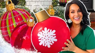 EASY GIANT DIY Christmas Ornaments [upl. by Viens]