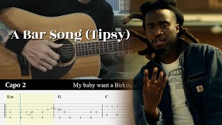 A Bar Song Tipsy  Shaboozey  Fingerstyle Guitar TAB Tutorial [upl. by Rizzi]