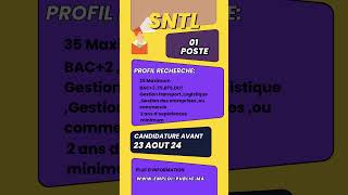 Offre demploi SNTL Gestionnaire du Transport et Logistique [upl. by Adnowat]