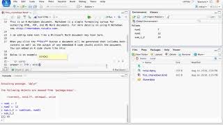 Showing the Console interacting with an R Markdown document R chunk [upl. by Nue796]