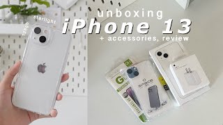 ⋆｡⋆୨୧˚ unboxing iphone 13 starlight 2024 🎧  accessories camera test [upl. by Ecinahc]