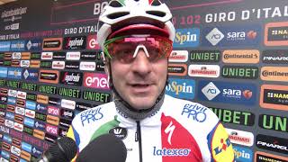 Elia Viviani  intervista alla partenza  tappa 2  Giro dItalia 2019 [upl. by Edelsten]