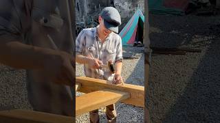 Assembling the guillotine ireland guillotine wood handtools blacksmith woodwork bunratty [upl. by Enileme]