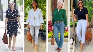 DICAS DE LOOKS PARA SENHORAS 50  LOOKS ELEGANTES MODA FEMININA [upl. by Lalat]