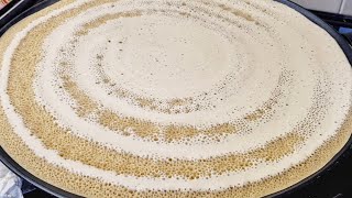 injera recipe የጤፍ እንጀራ ለአሰራር ቀላል ያለ አብሲት [upl. by Alocin]