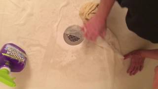 Part 2 Cleaning Textured Fiberglass Shower Floor WKaboom [upl. by Navillus]