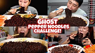 GHOST PEPPER NOODLES VS MUKBANGERS🌶️🔥🥵🍜 [upl. by Yesdnyl]